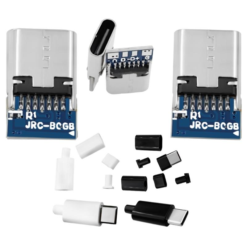 14Pin TypeC Female Port 4 Contacts Pad Integrated Resistors Female Plugs Sockets for Electronics Prototyping DIY Projects