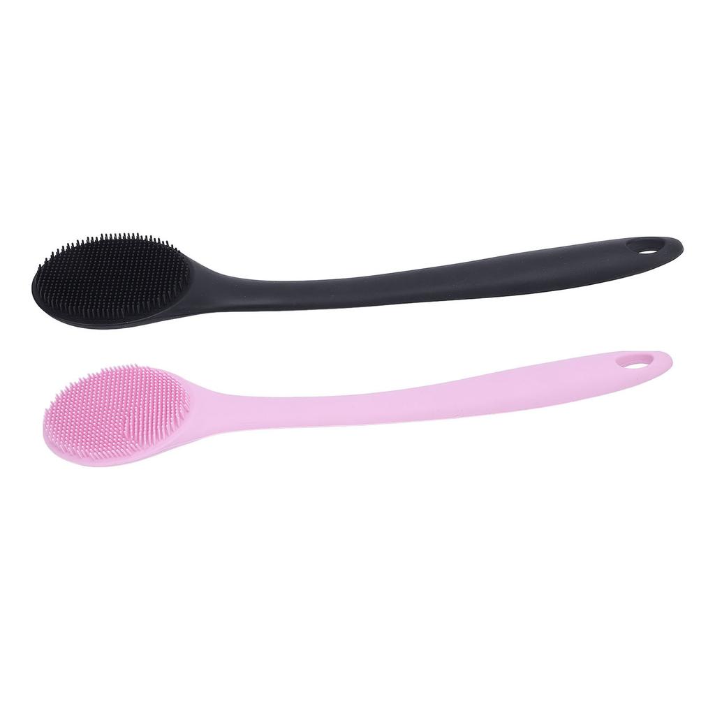 Silicone Back Scrubber for Shower Long Handle Quick Drying Produce Rich Foam Exfoliating Shower Brus