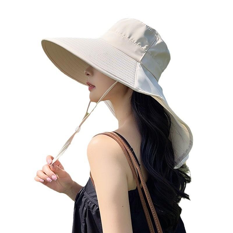 Sun Protection Sun Hat For Women With Wide Brim And Face Cover Summer Fashion Cap