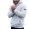 Men's Solid Color Plush Half-Zip Sweatshirt Hoodie Men's Sports Large Size Casual Sweatshirt