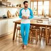 Men's Casual Loose Fit Raglan Sleeve Pajama Set for Sleep and
