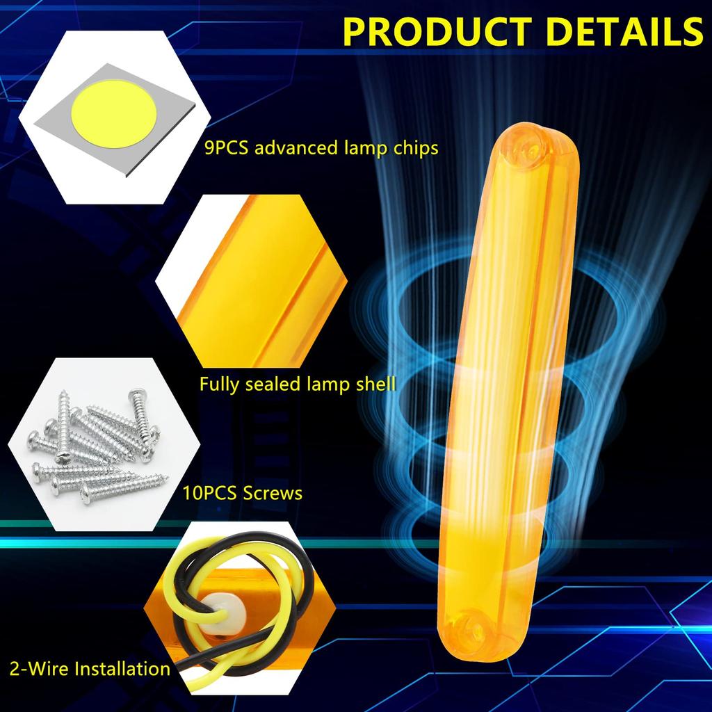 LED Side Marker Light 9-LED Truck Position Lamp 12V 24V