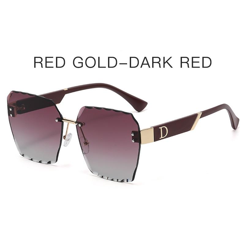 Glamour Luxury D Brand Sunglasses For Men And Women Stylish Rimless Oversize Fashion Glasses Unisex Trend Eyewear UV400