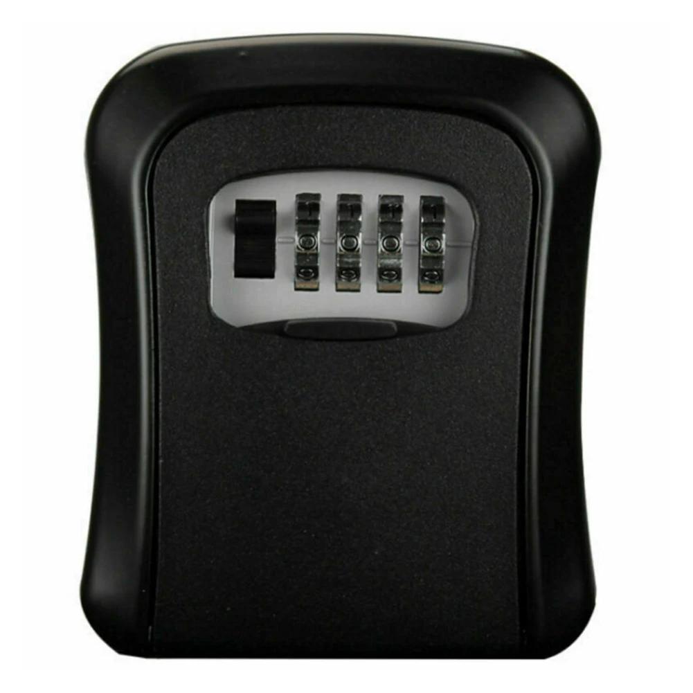 Wall Mount Key Safe Organizer Box 4 Digit Combination Password Key Box Password Lock ABS Plastics for Indoor Outdoor Key U Disk