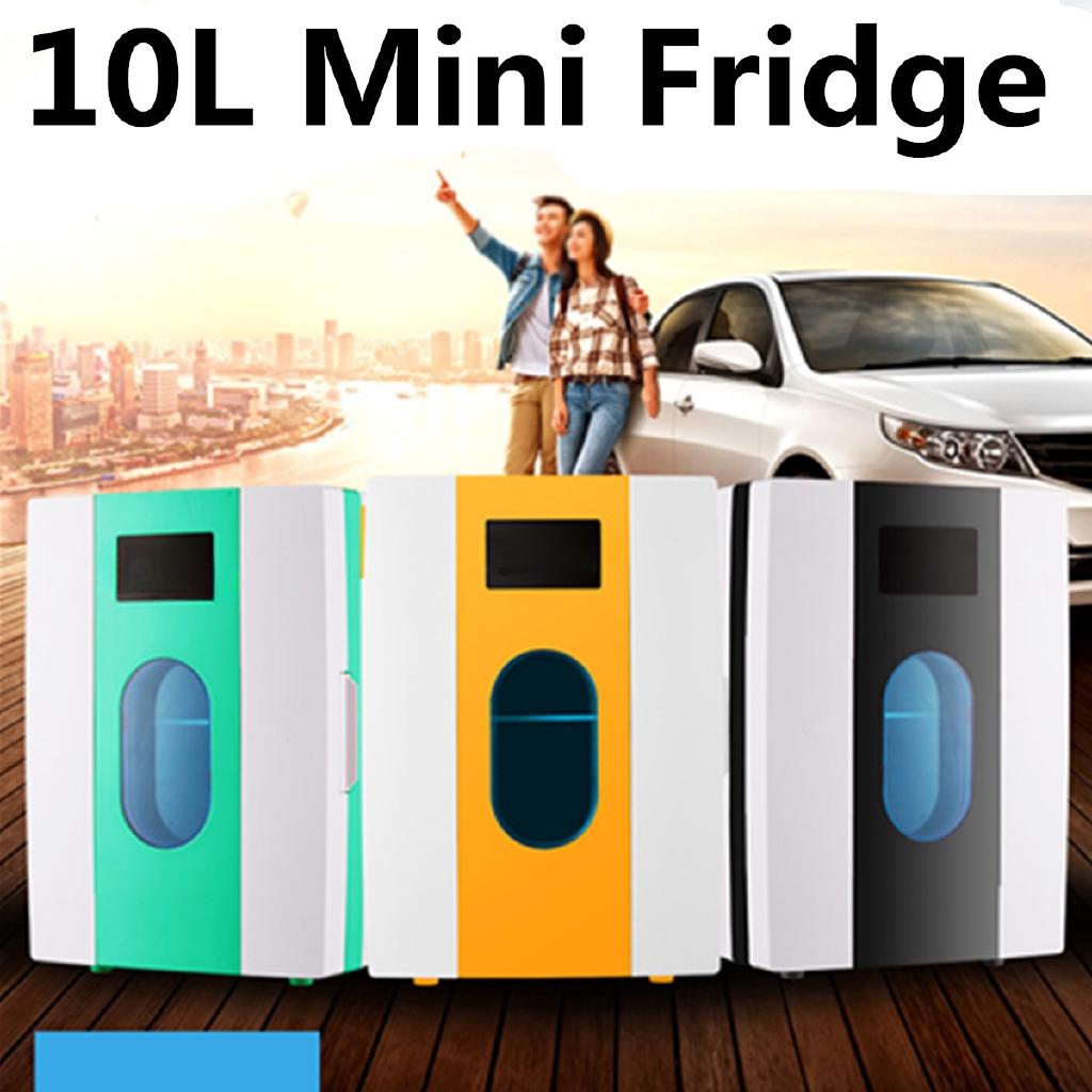 10L Portable Mini Refrigerator 12V/220V Car Camping Home Fridge Cooler/Warmer Portable Handle Low Noise Freezer