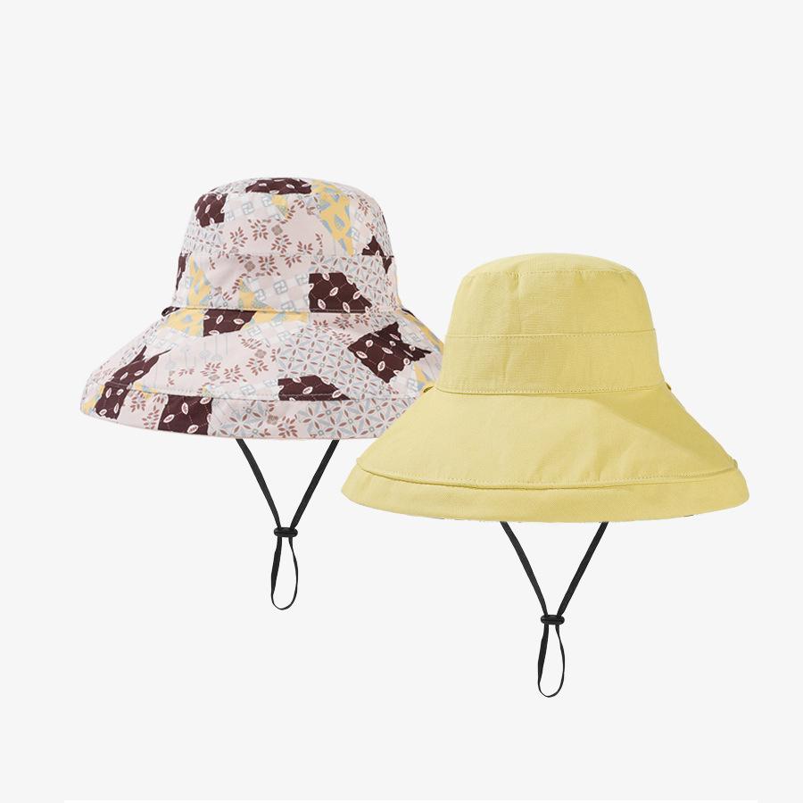 Double-Sided Fisherman Hat Women s Spring Summer Outdoor Sun Hat Ethnic Style Printed Sun Hat жёлтый