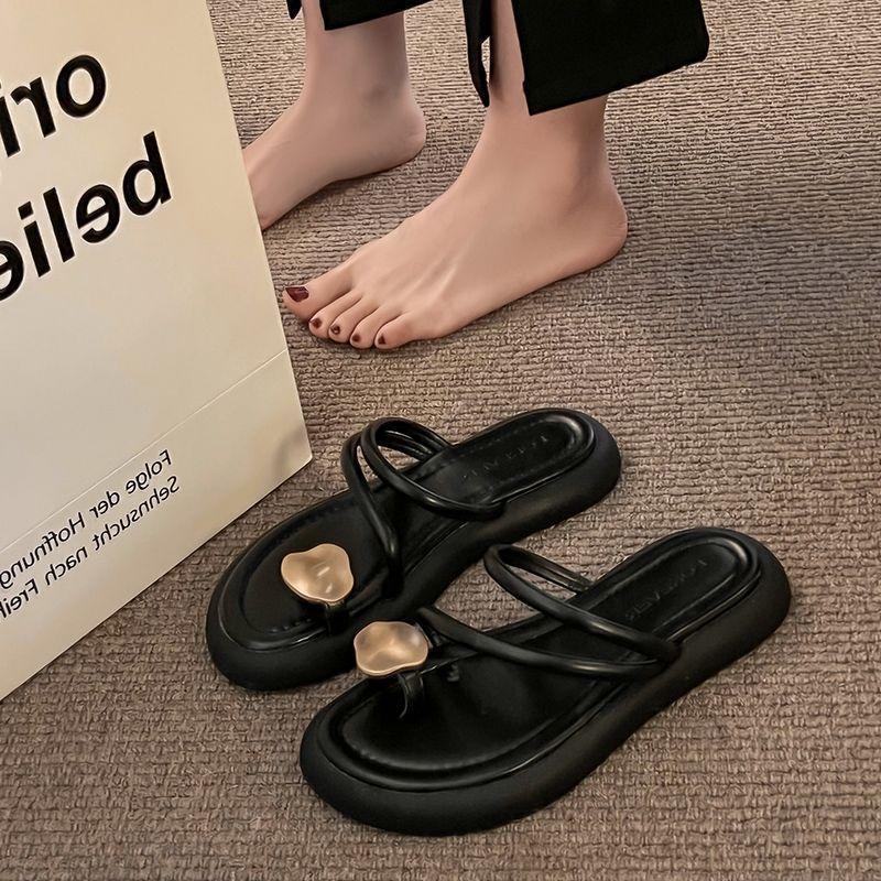

Fashion Outside Woman Slippers Flat Sandals on Beach Shoes for Women 2025 Trend New Collection Summer Sale Korea Style Slides Promotion 36-37