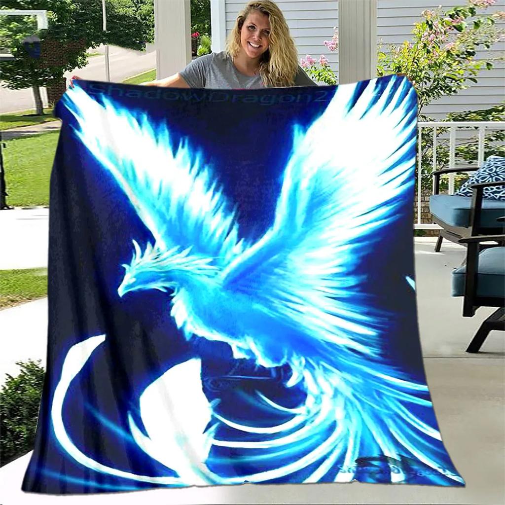Inferno Phoenix Series digitalprinted polyester Bedroom velvet flannel cover blanket Fleece soft sofa cover blankets for beds