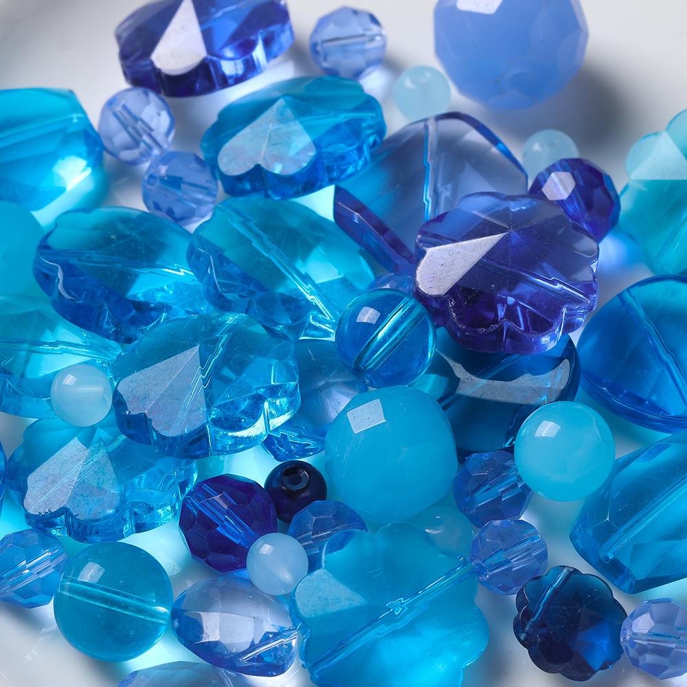 45g Glass Mixed Style Faceted Beads Colored Spacer Loose Beads for DIY Crafts Necklace Bracelet Charms Jewelry Making Findings