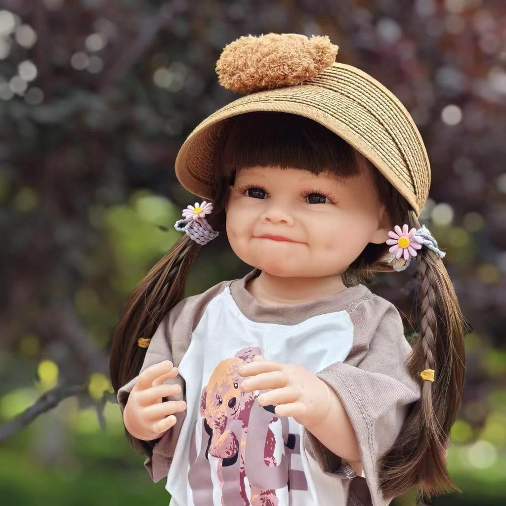 KEIUMI Reborn Baby Girl Dolls 55 Cm Full Silicone Vinyl Body Bathe Lifelike Princess Bebe Newborn Dolls Fashion XMAS Easter Gifts