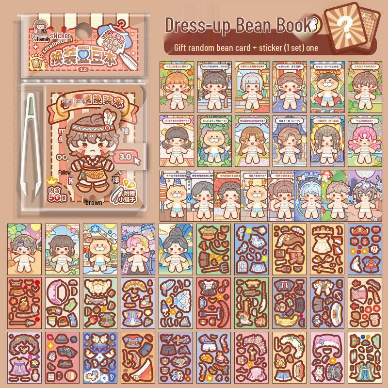 

Маленька Мочі Книжка-розмальовка для перевдягання 2: Милий DIY Мультяшна Книжка-наклейок для Перевдягання