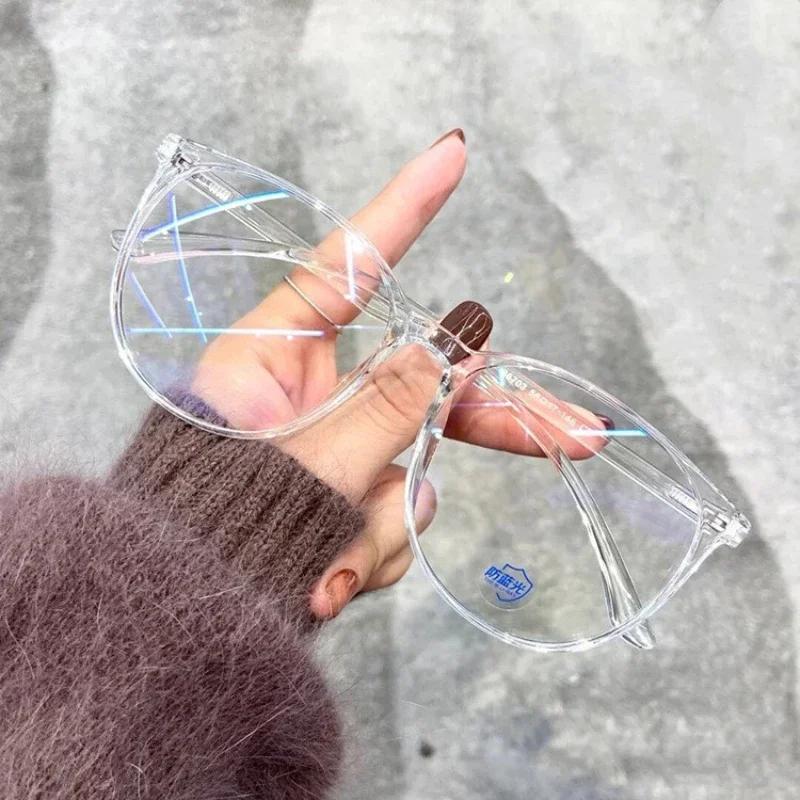Ultralight Round Women Men's Myopia Glasses Vintage Blue Light Blocking Finished Prescription Shortsighted Eyeglasses 0 To +4.0