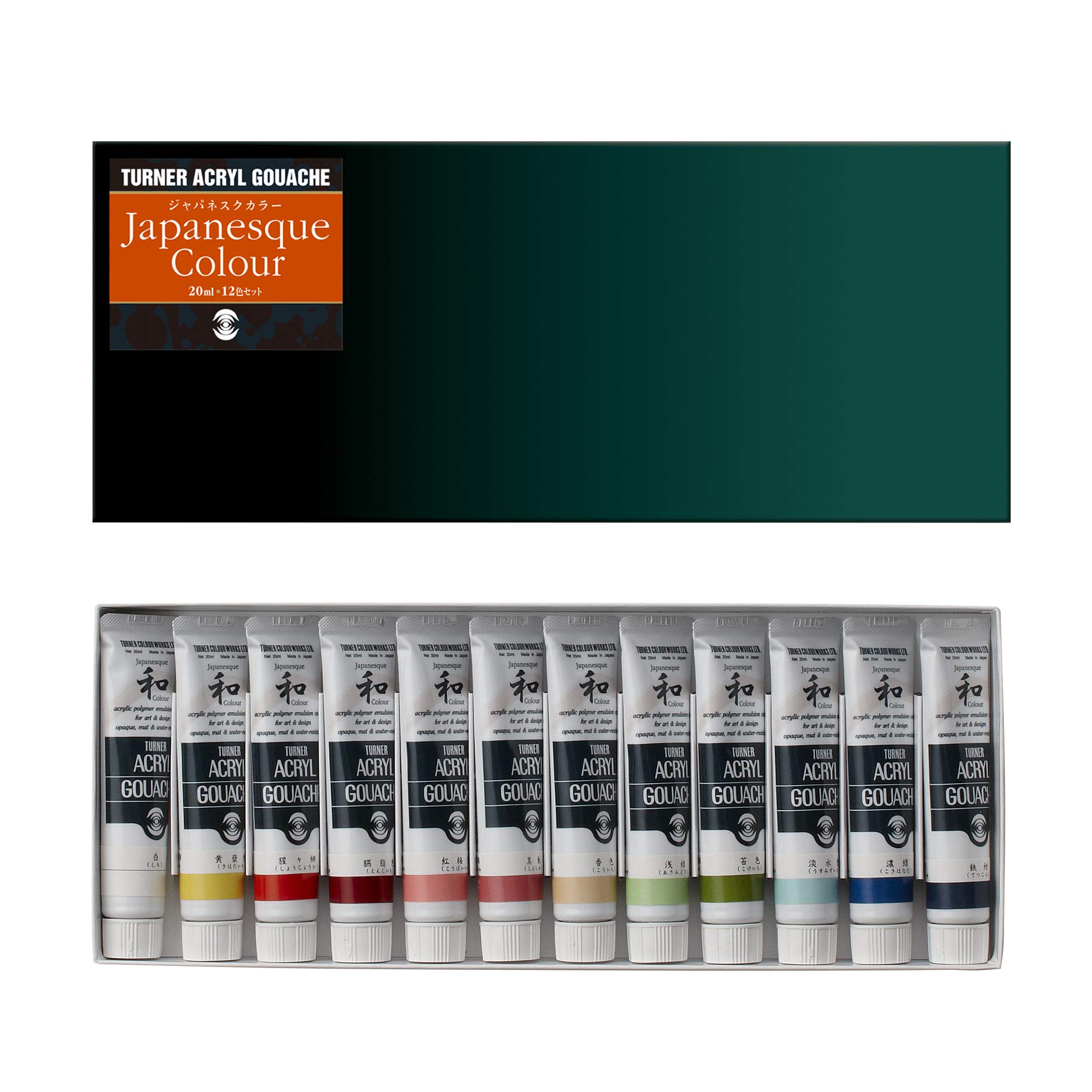 

Turner Acrylic Paint Set Japanesque Artist Acryl Gouache - Based on Traditional Japanese Colors from Nature, Coarse, Rough, Gritty Texture - [Set of 1