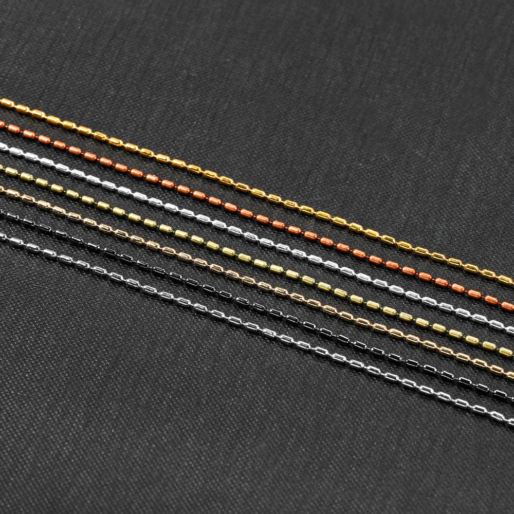 2M/lot 1.5mm Gold Bulk Copper Cylindrical Bead Chain Bamboo Chains For DIY Necklace Bracelet Jewelry Making Supplies