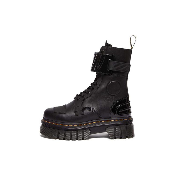 Dr. Martens Leather Thick Sole Comfortable Versatile Short Mid-Calf Boots Women boots Black 30970001