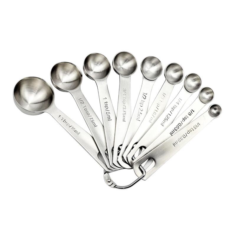 

ZISIZ 9-Piece 304 Stainless Steel Measuring Spoon Set