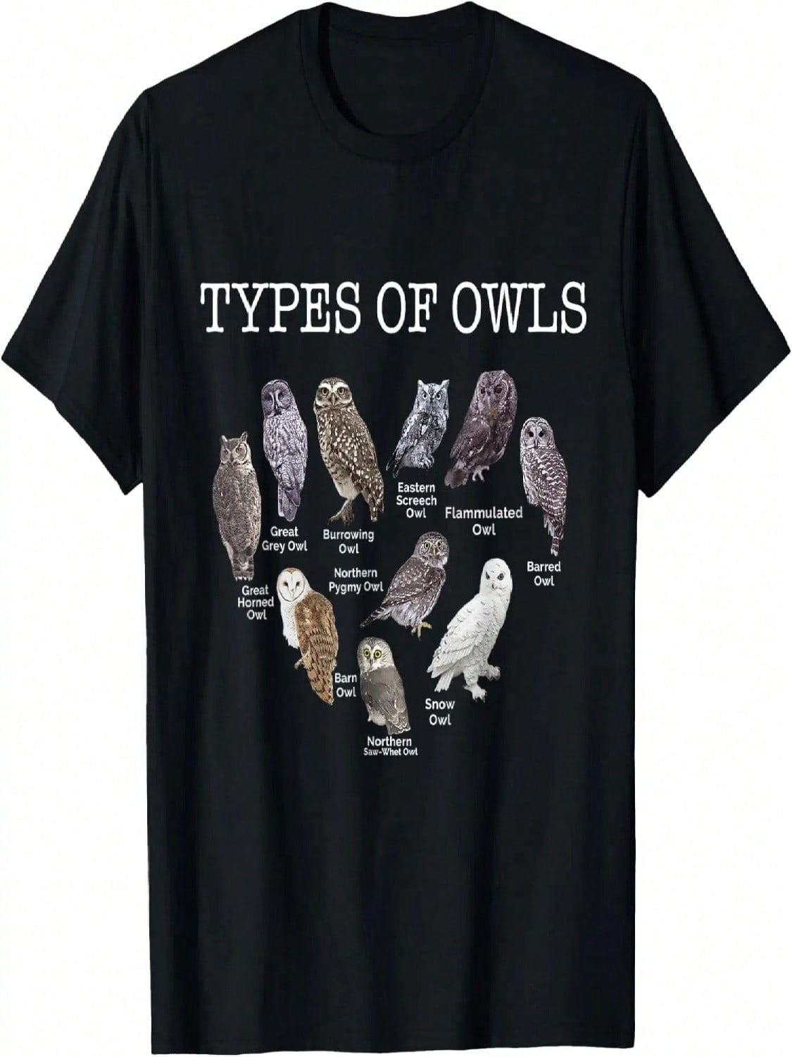 Types Of Owls Educational Cute Owl Lover Gift unisex Wounisex Kids T-Shirt S разноцветный