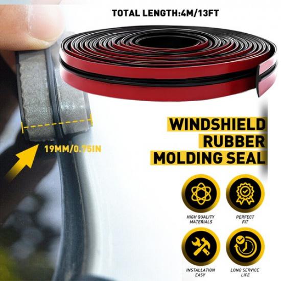 4M Car Auto Windshield Window Trim Edge Moulding Rubber Weatherstrip Seal Strip