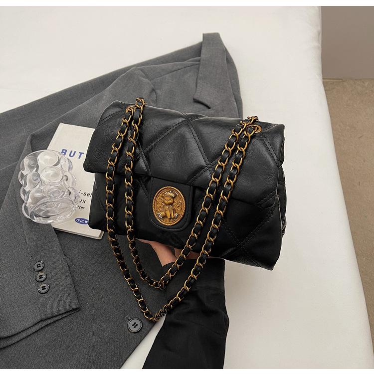 

Ретро мода PU подмышки цепочка сумка унисекс кофе черный для путешествий чёрный