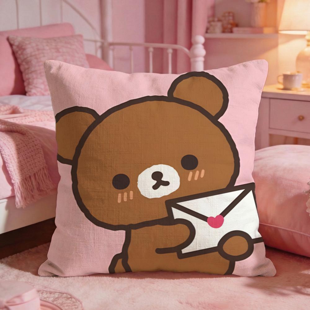 RRirakkumas Cute Bear Cushion Cover Premium Comfort Reversible Pillow Cove Two In One Design For Any Room Car Interior