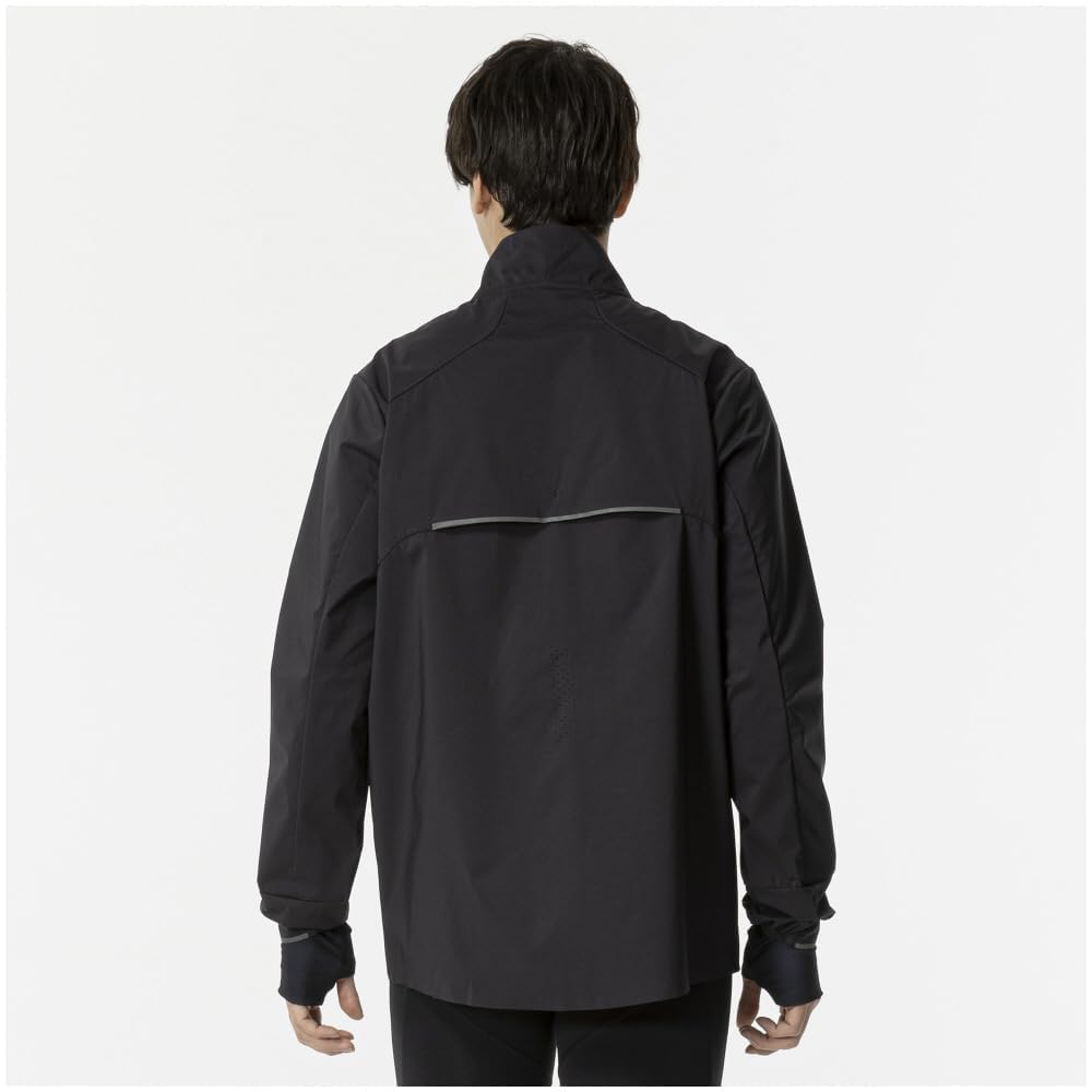 Mizuno Running Wear Thermal Charge Water Reflective Black Jacket, Repellent, Rest, Recovery, Print, J2MEB502, Men's,