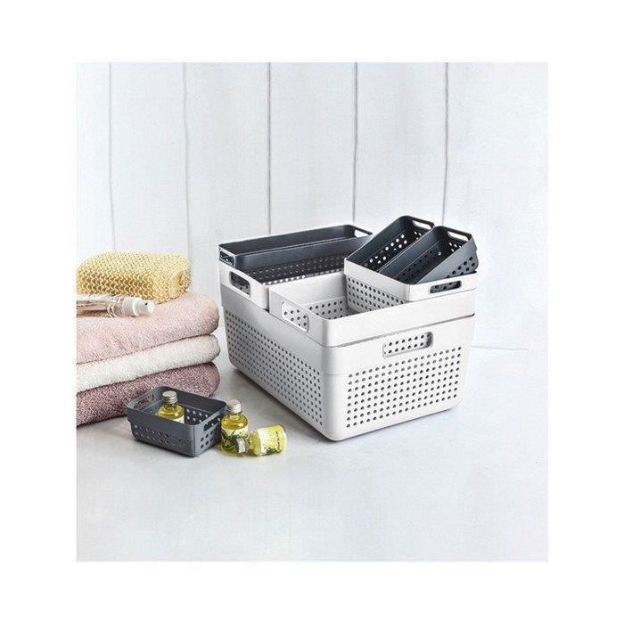 Panier multi-usages - confortime - plastique - gris - 23.5 x 15.5 x 10 cm - adulte