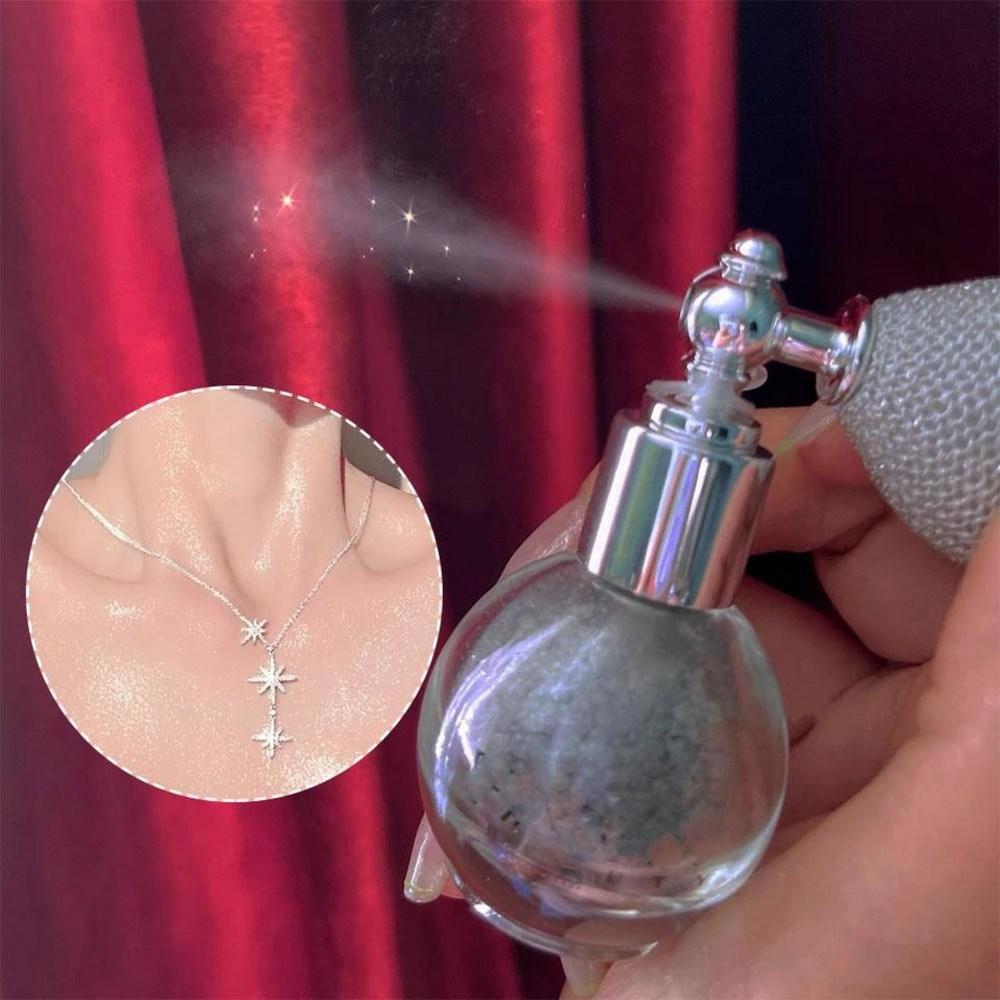 Glitter Highlighter Pearl Powder Highlight Spray Diamond High Gloss Airbag Perfume Sparkling Light Face Body Makeup Cosmetics, 2) Gilded Gold