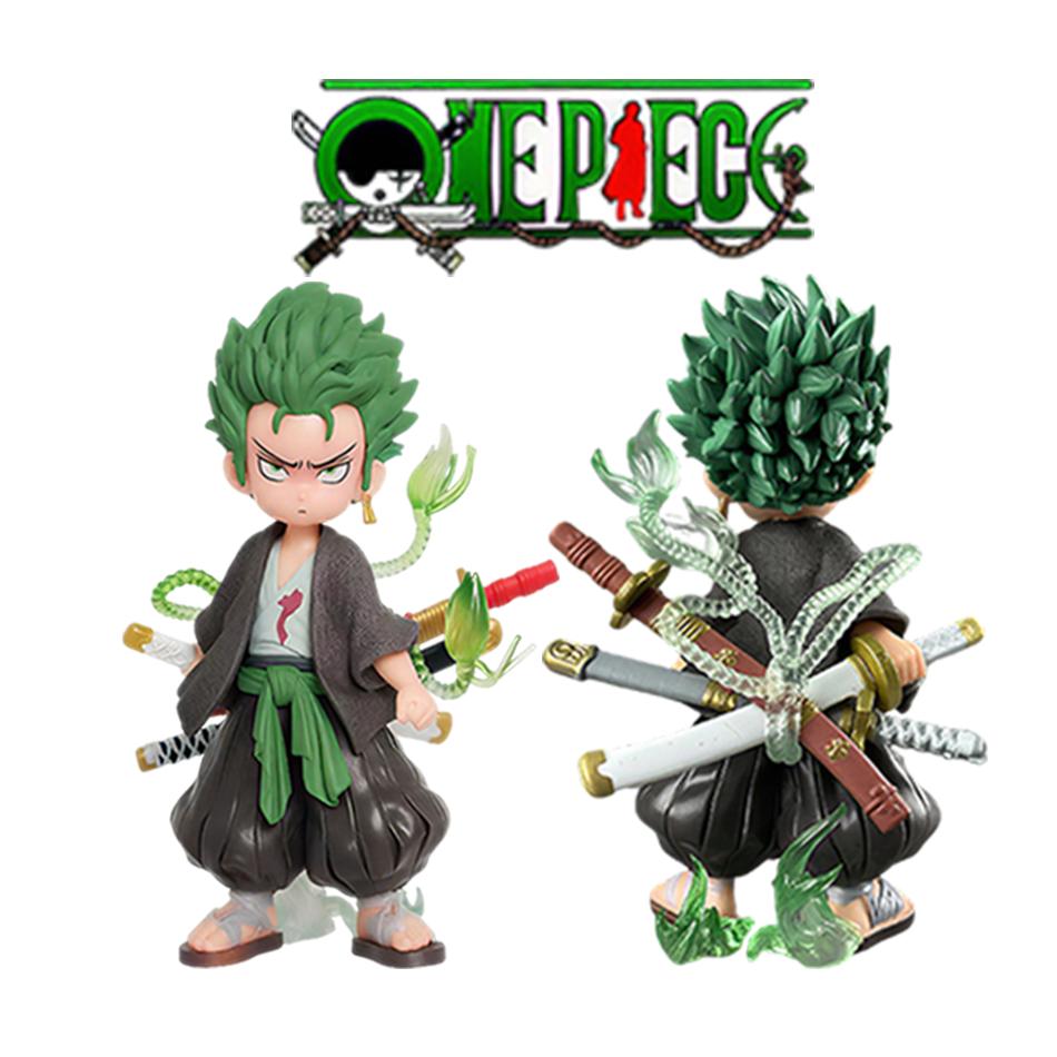13Cm Anime  Figurine Monkey D Luffy Roronoa Zoro Kawaii Toys Q Figural Nendoroid Car Decoration Pvc Model Birthday Gifts