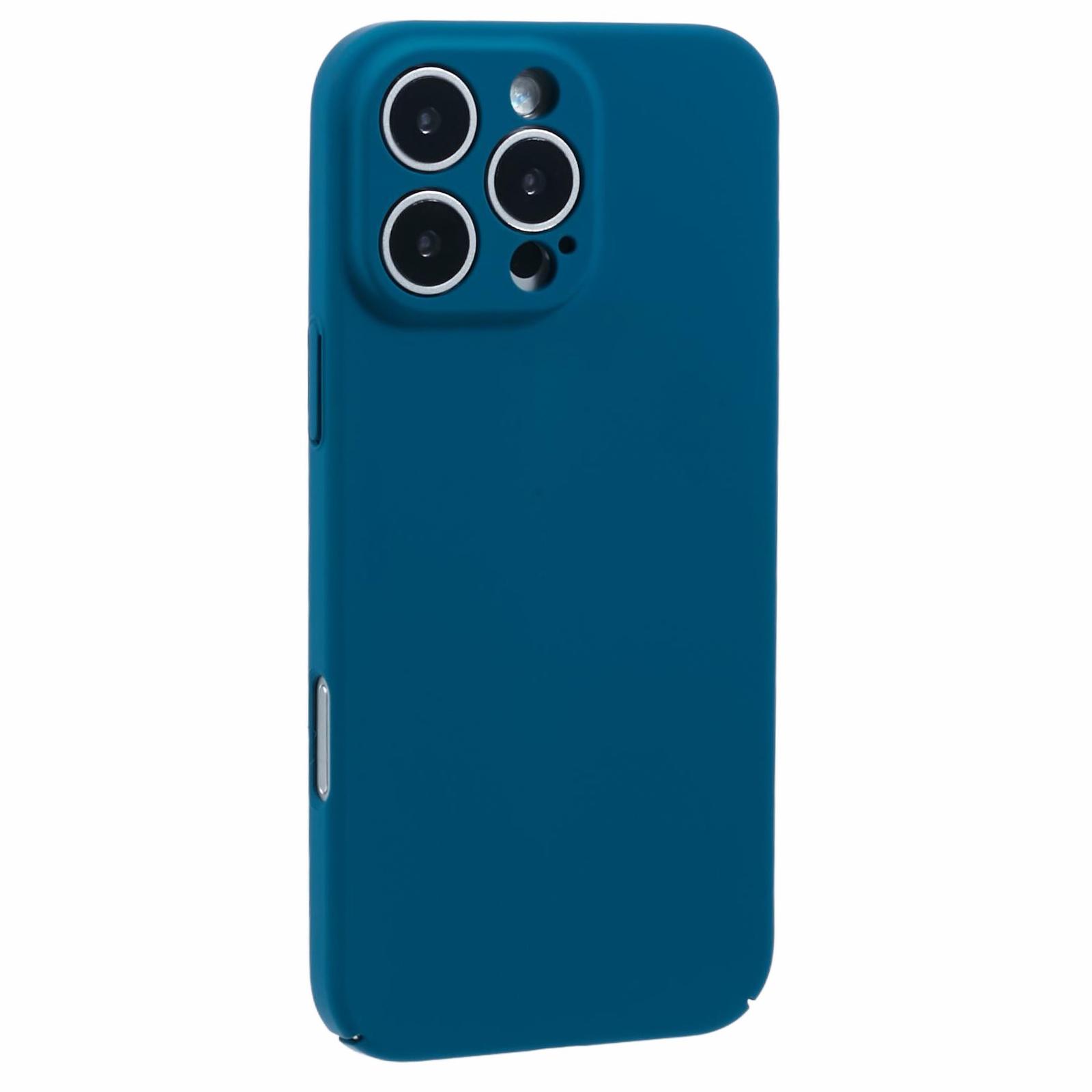 

For iPhone 16 Pro Case Skin-Touch Rubberized Hard PC Phone Cover Blue