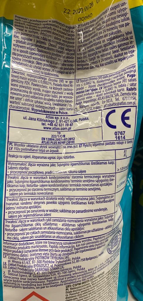 Atlas Vysoce elastické lepidlo na dlažbu S2TE S1 10kg