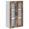 Wall Mounted Glass Cabinet PORTO Smoked Oak 60 X 31 X 100 Cm