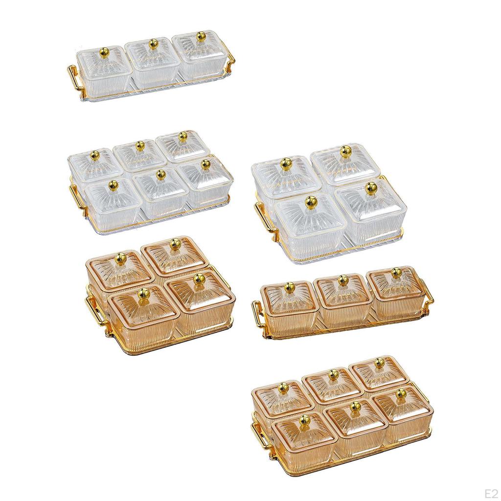 Appetizer Serving Tray Divided with Rack Luxury Multifunctional Cookies Jar Condiment