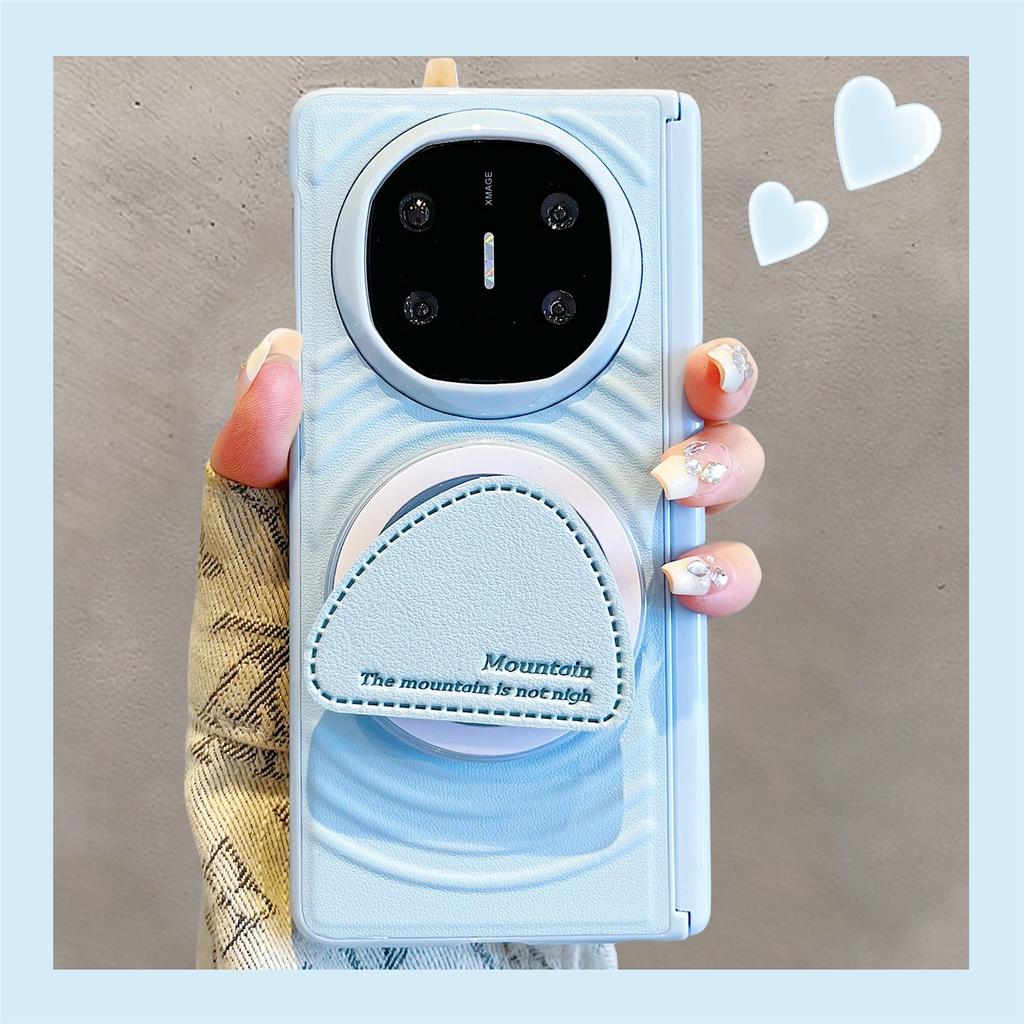 Applicable to Huawei mateX1 folding mobile phone case, new ripple liquid silicone mateX1 collector's edition geometric leather magnetic suction