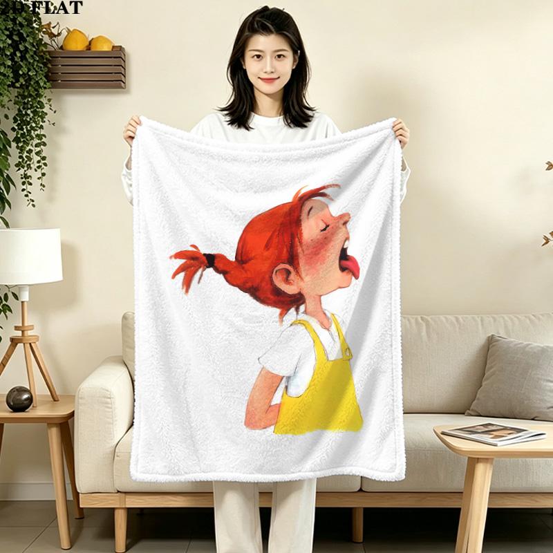1 Stück Pippi Muster Flanelldecke Geeignet für Alle Jahreszeiten Für Heimdeko Wärme Und Komfort Geschenke Feiertagsgeschenk