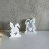 Easter Rabbit Candle Molds Heart Rabbit Silicone Mould DIY Handmade Cake Chocolate Epoxy Baking Mould for Valentines Day