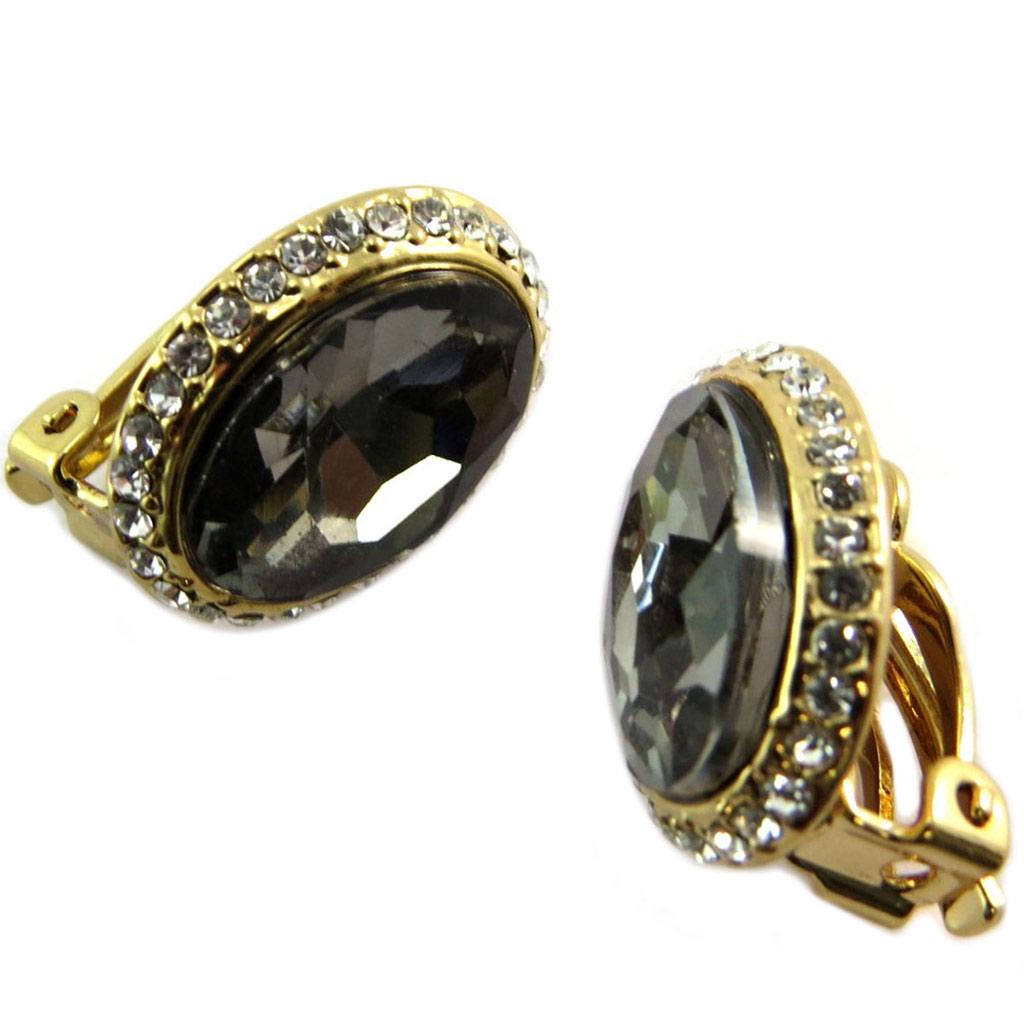 Les Trésors De Lily [P4954] - Golden Gray 'Sissi' Designer Clips - 18x14 Mm