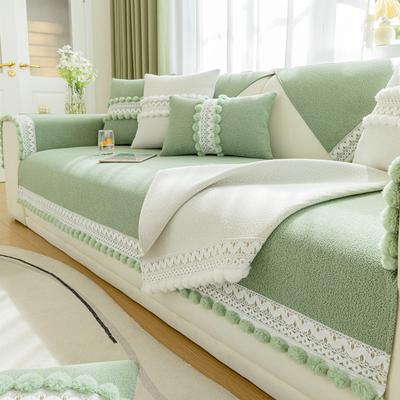 Sofa Cushion Cover Four Seasons Universal Light Luxury High-End Chenille Simple Non-Slip Straight Row Sofa Cushion