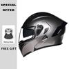 Black Red Motorcycle Helmets DOT Approved Flip Up Moto Helmet Flip Up Full Face Helmet Dual Lens Modular Helmet Factory Price