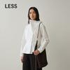 LESS Irregular Collar Cotton Blend Long Sleeve Shirt