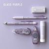 Tombow Pencil MONO PiT Stationery Set Pastel Glass Purple 6-piece (Mechanical 0.5mm 2 Eraser Stick Glue Correction Tape Glue) PCC-644EAZ