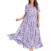 2024 New Women's Summer Mid-Length Printed Pullover Dress