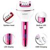 VGR V-732 3 in 1 Epilator Women Electric Shaver for Face Body Rechargeable Lady Trimmer Hair Removal Bikini Underarms Legs Deep Cleaning Epilator