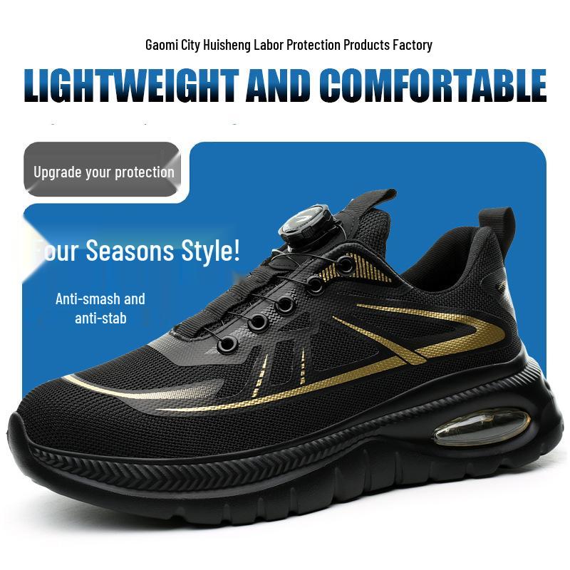 

Lightweight Shock-Absorbing Work Shoes: Comfortable, Wear-Resistant, Universal for All Seasons, Ideal for Long Standing. Black; 47