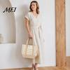 Tote Bag Striped Canvas Bag, Stylish Reusable Grocery with Reinforced Shoulder Strap Front Pocket, for Shopping Picnic Commuting Durable