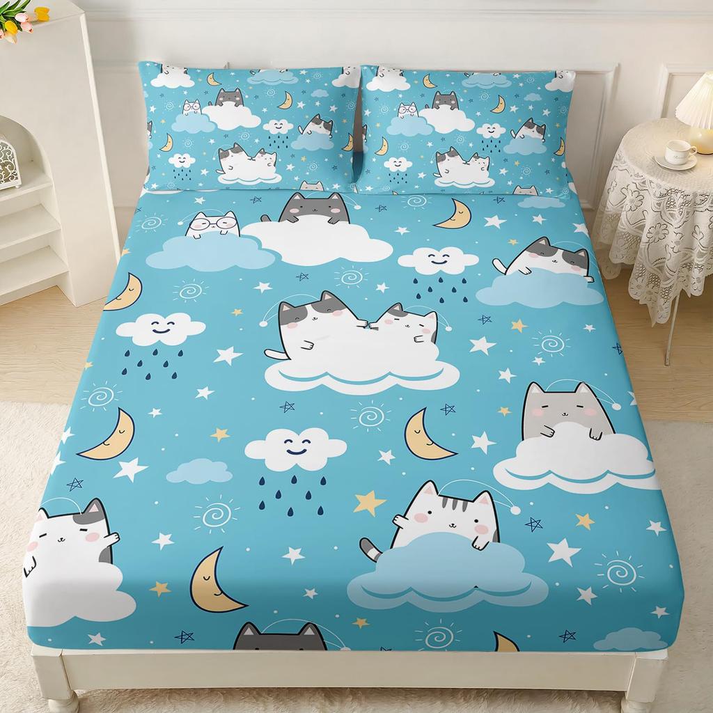 Dog Animal Pattern Bed Hat Three-Piece Digital Printing Bedding Bed Hat Three-Piece Set Children And Adults