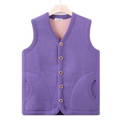 Middle-aged and Elderly Women's Warm Vest Plus Velvet Thickened Vest Grandma's Winter Warm Top Mother Plus Velvet Waistcoat