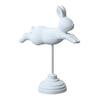 Wooden Bunny Figurine, Nordic Style Floating Running Rabbit Statue with Base for Desk, Bookshelf, TV Cabinet Home Decor