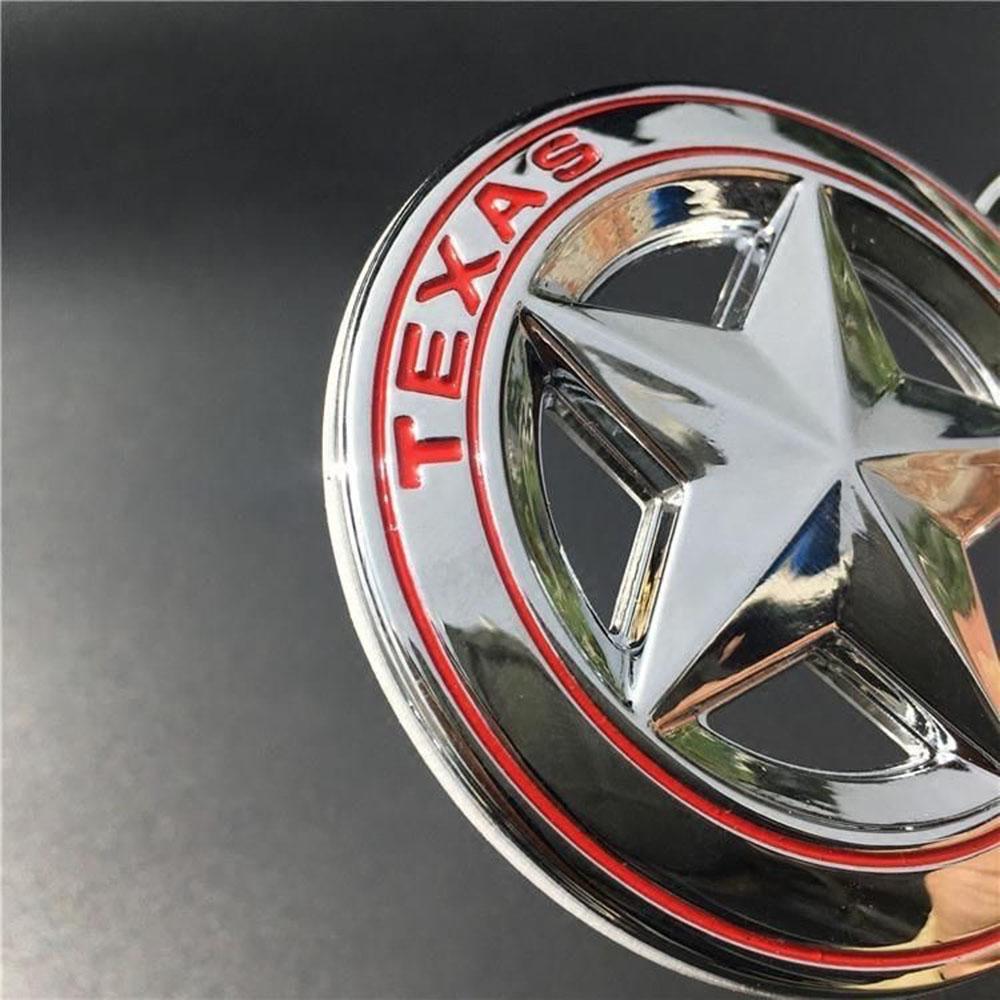 3D Metal TEXAS EDITION Shield Pentagram Star Side Fender Door Emblem Badge Car Stickers For JEEP Wrangler Liberty Grand Cherokee ALU1