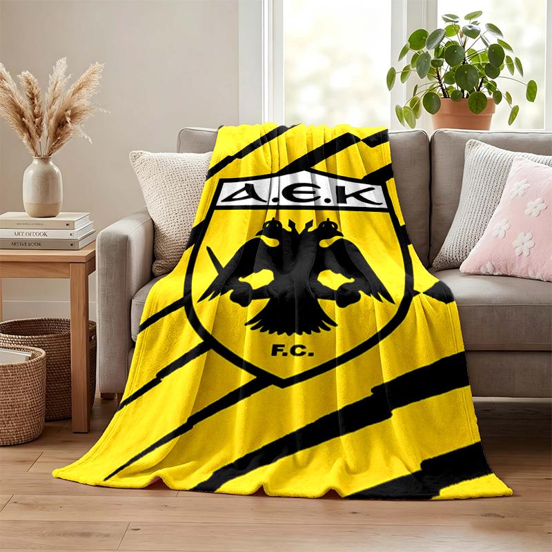 AEK Athens Blanket Flannel Blanket Soft Cozy Plush Throw for Sofa Bed Lightweight Home Decor