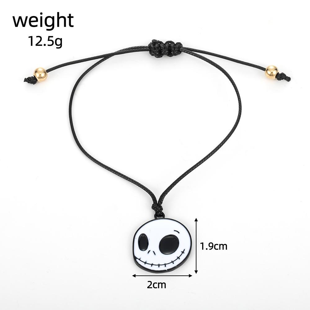 Halloween Totenkopf Geist Anhänger Verstellbares Lederarmband